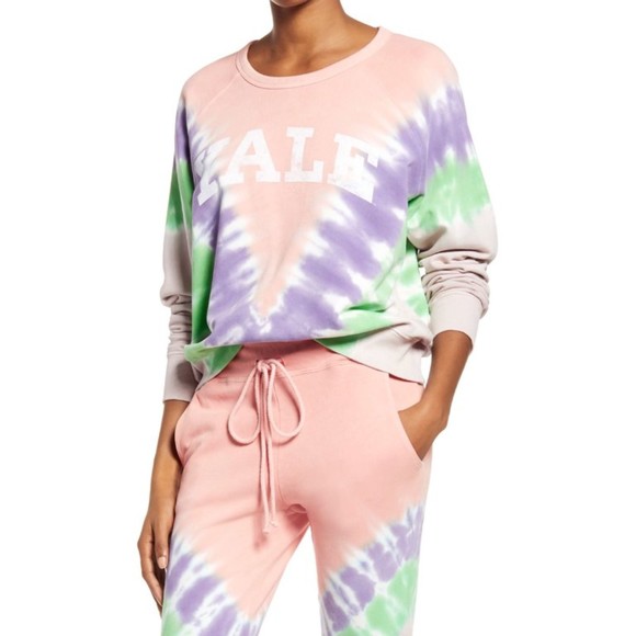 NWT Daydreamer Tie Dye Jogger Pants in Peach Combo Size X-Large Cotton Drawstrin - Picture 2 of 13